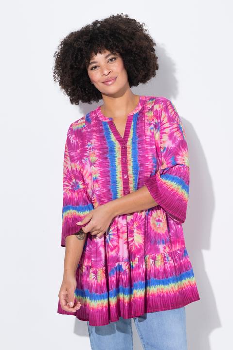 Produktbild Angel of Style Tunika, Blütenmuster, Stehkragen, Knopfleiste, 3/4-Ärmel (46)
