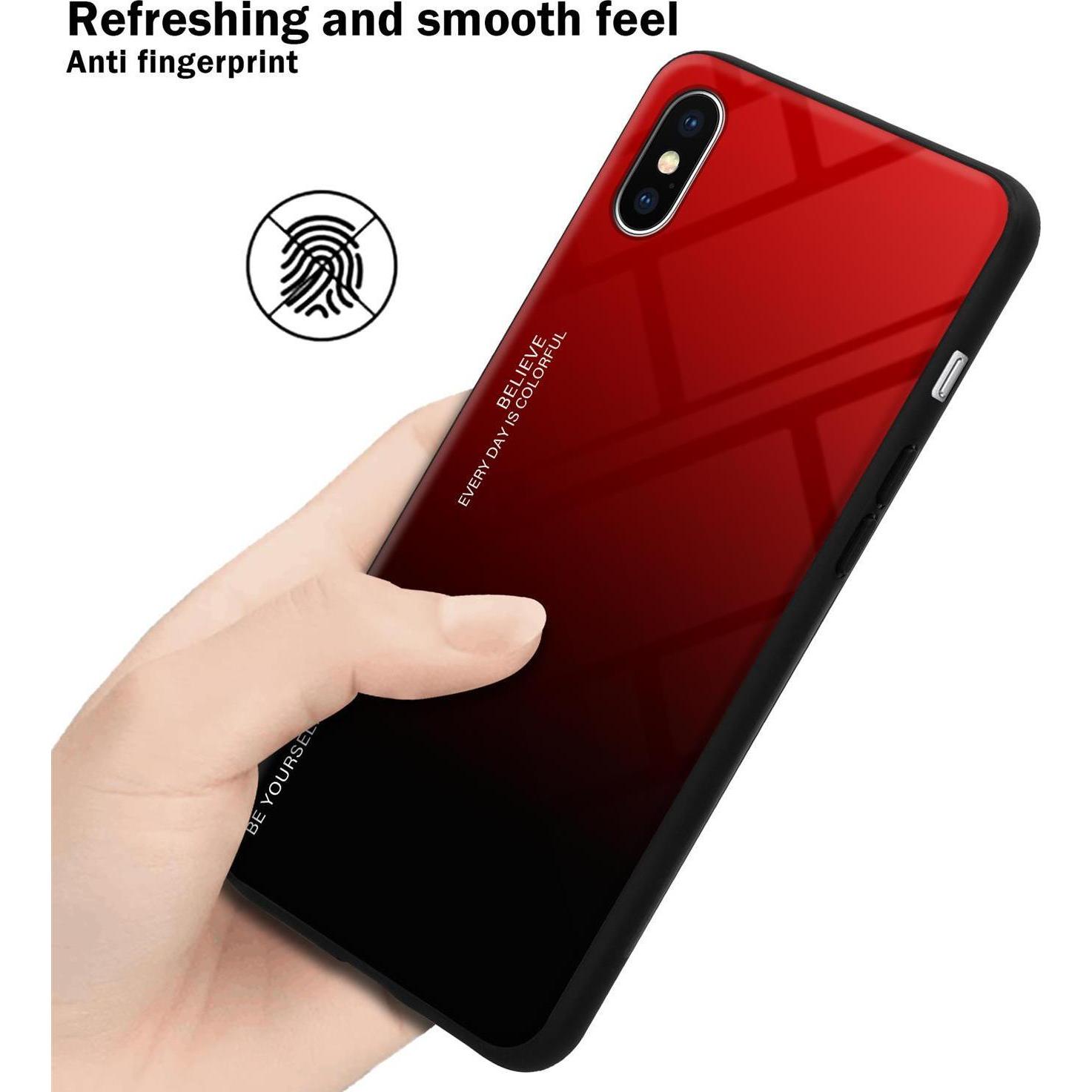 Thumbnail - Cadorabo TPU 2 Farben Glas Cover (Apple iPhone XS Max), Smartphone Hülle, Schwarz