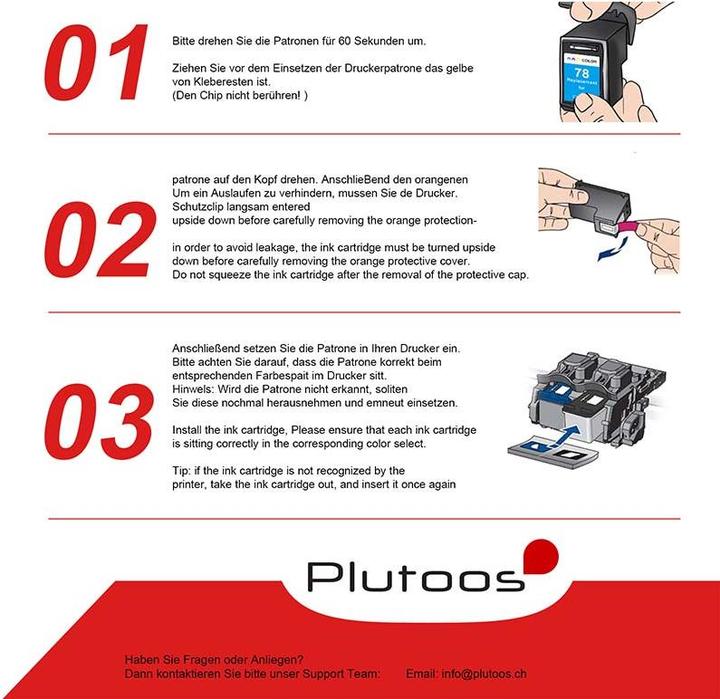 Actual product image Plutoos HP 78XL 17XL Cartridge XXL compatible, Color C 6578 EN (CL)