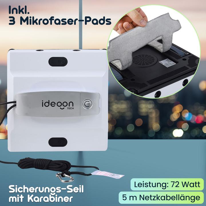 Actual product image Ideoon Profi-Fensterputz-Roboter mit Sprüh-Funktion & App-Steuerung
