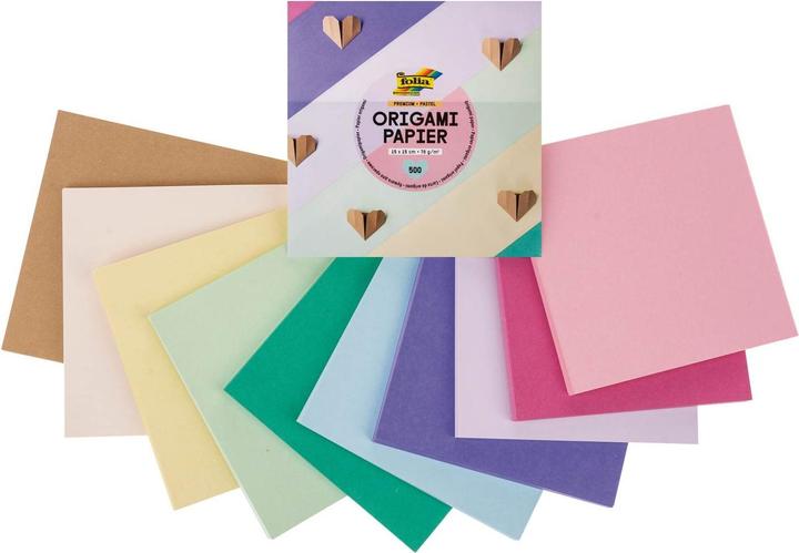 Actual product image Folia Premium folding sheets 65g/m², PASTELL, 15x15cm (65 g/m², 500 x)