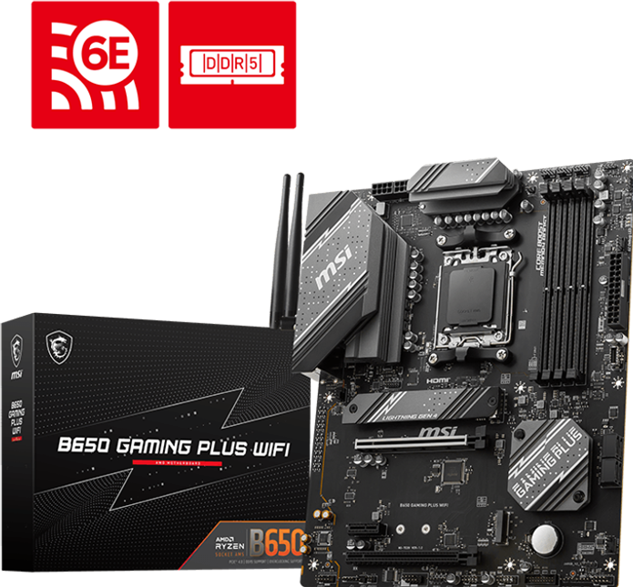 Produktbild MSI B650 GAMING PLUS WIFI (AM5, AMD B650, ATX)