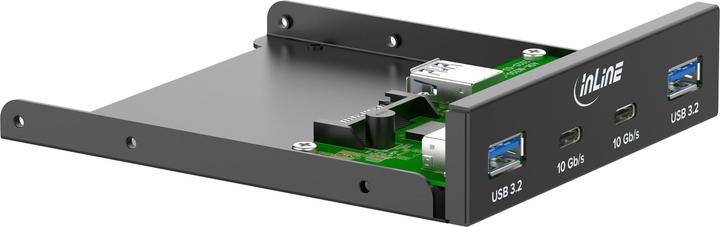 Image du produit InLine ® 3,5" Front Panel, 2x USB-A + 2x USB-C, 10 Gb/s, Metall, schwarz