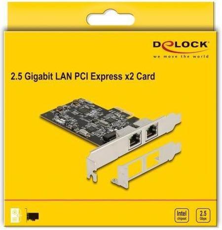 Immagine prodotto Delock Scheda PCI Express x2 a 2 x 2,5 Gigabit LAN i225 (Mini PCI Express)