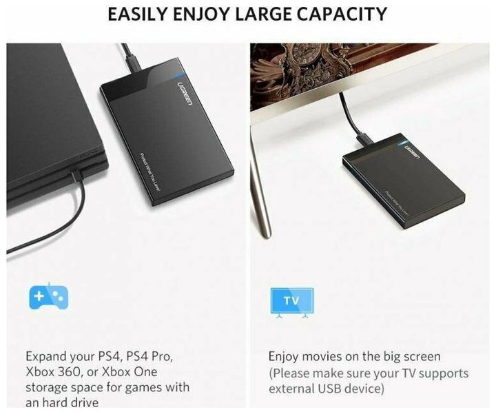 Productafbeelding Ugreen USB-C 3.1 naar 2,5" SATA harde schijf behuizing (6Gbps) (2.5")