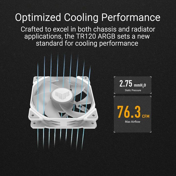 Actual product image ASUS Fan TUF GAMING TR120 FAN ARGB REV WHT (120 mm, 1x)