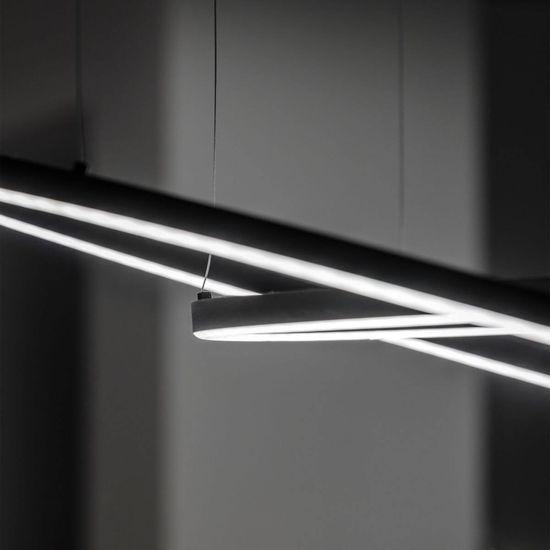 Image du produit Ideal lux ORACLE SLIM LED Suspension 76W ⌀1500mm dimmable noir blanc chaud 304458 (7050 lm)