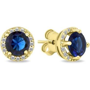 Brilio, Ohrringe, Silver - Sparkling gold-plated earrings with zircons EA601YB