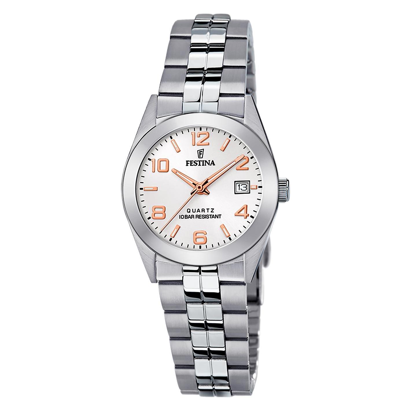 Festina, Armbanduhr, Klassik, Silber, (Analoguhr, 28 mm)