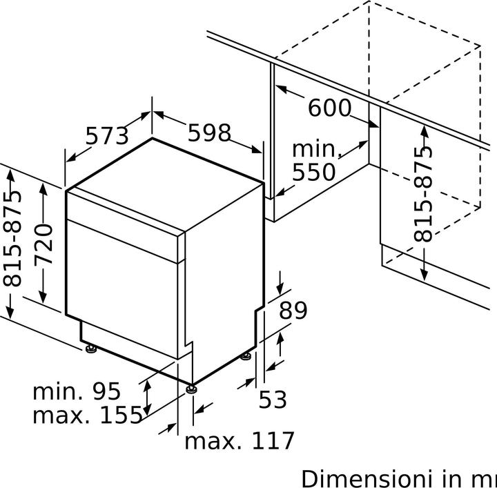 Image du produit Bosch Hausgeräte Series 4, Lave-vaisselle encastrable, 60 cm, Inox, SMP4ECS71S