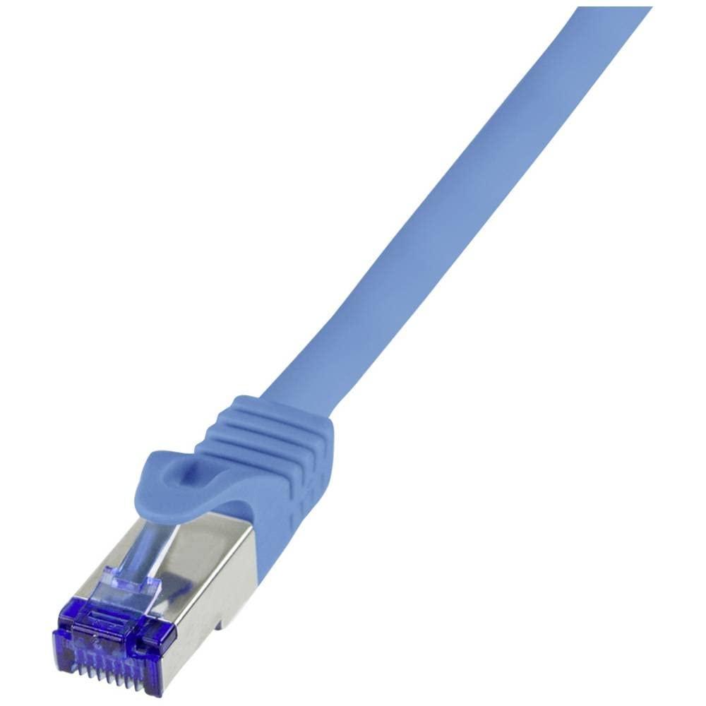 LogiLink Patchkabel Ultraflex, Kat.6A, S/FTP, 15 m, blau mitCat.7 Rohkabel, extra flexibles & weiches Kabel m (S/FTP, CA...