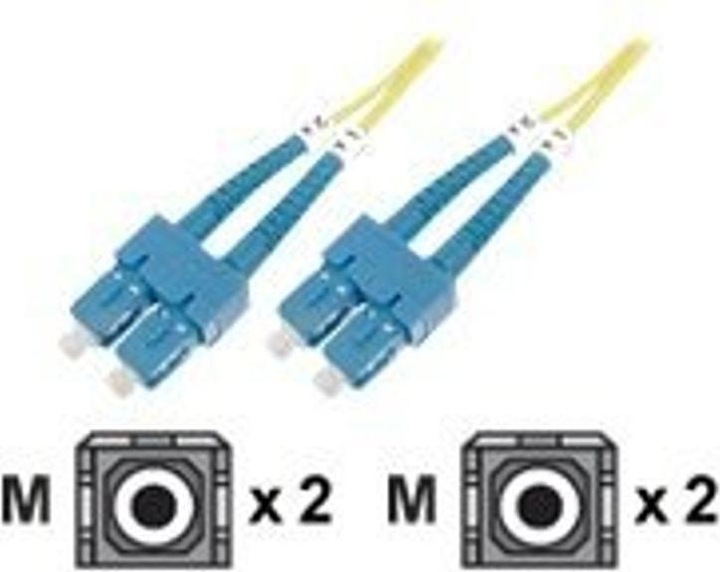 Produktbild Digitus LWL Patchkabel SC/SC 09/125um 2m Singelmode Duplex Halogenfrei mit Messprotokoll gelb (CAT6, 2 m)