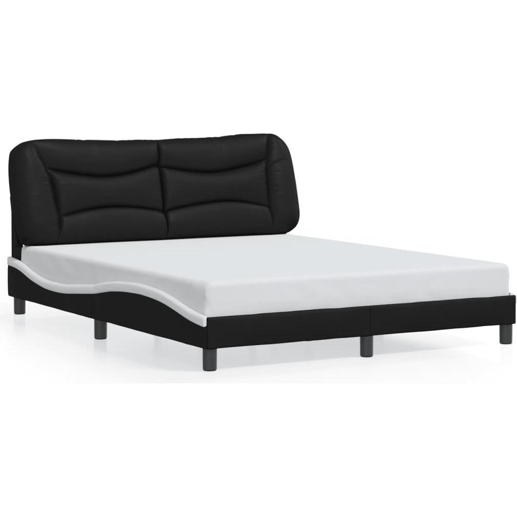 VidaXL, Bett, Bettgestell mit Kopfteil Kunstleder (160 x 200 cm)