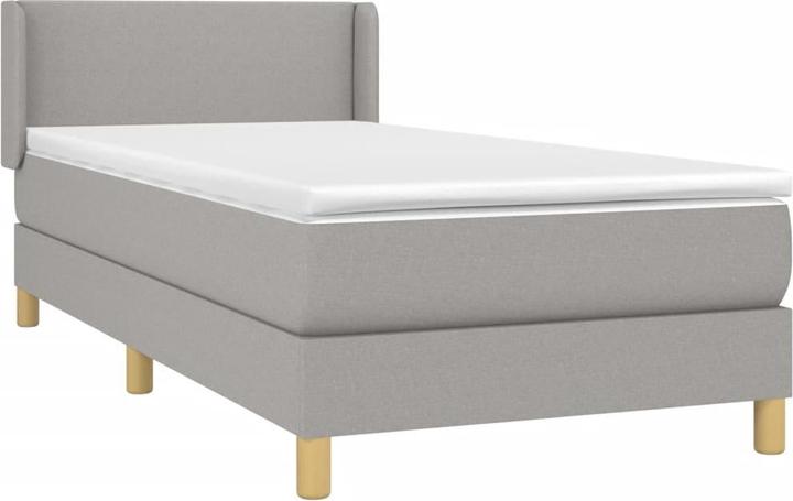 Actual product image vidaXL Boxspringbett Mit Matratze Stoff Hellgrau (90 x 200 cm)