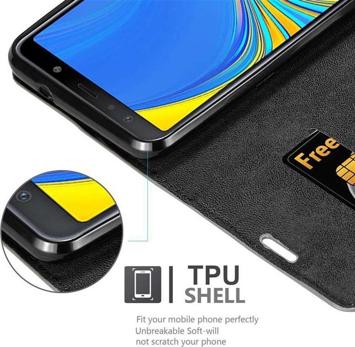 Actual product image Cadorabo Book Invisible Magnet Cover (Samsung Galaxy A7 (2018))