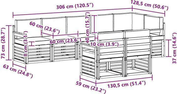 Produktbild vidaXL Outdoor-Sofa