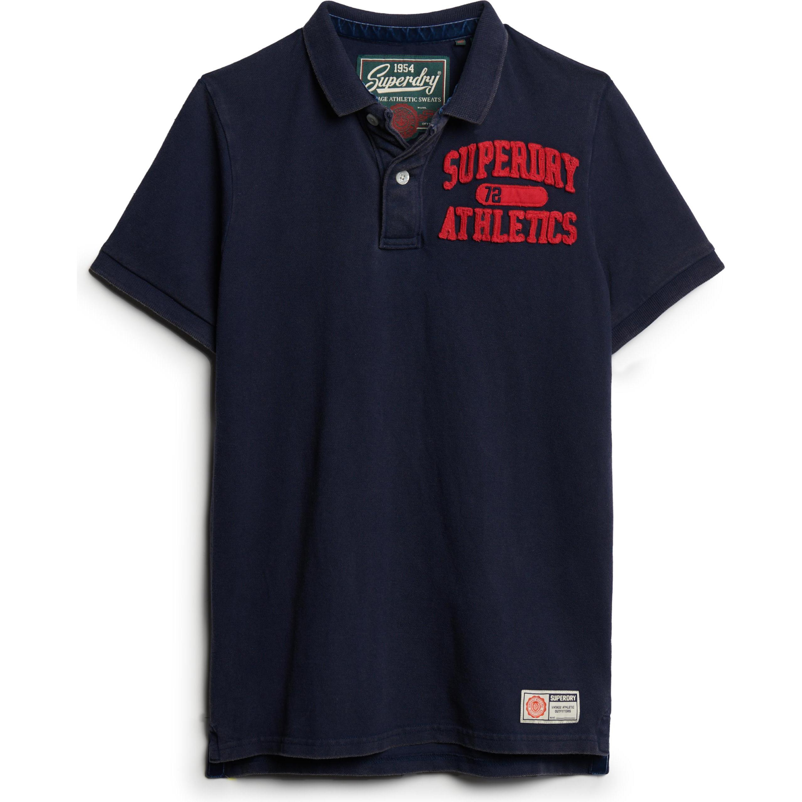 Superdry, Herren, Shirt, Poloshirt Casual Bequem sitzend Vintage Athletic Polo, Blau, (M)