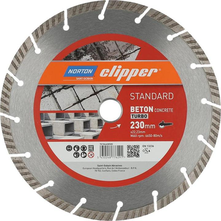 Produktbild Norton Clipper Diamantscheibe Standard Beton Turbo Ø 230x22,23 mm