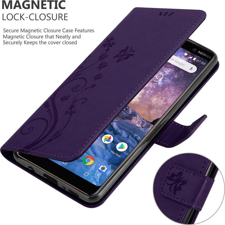 Actual product image Cadorabo Flower Book Case for Nokia 7 PLUS (Nokia 7 Plus)