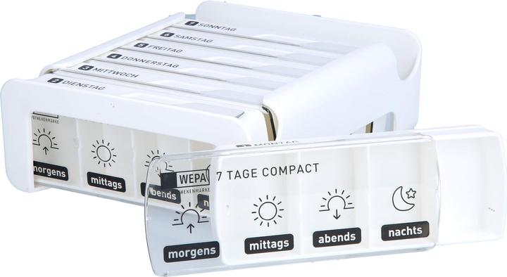 Wepa Medikamentendosierer 7 Tage Compact Wochenmagazin weiss, 1 St. Dosette