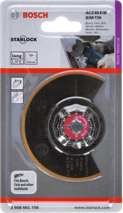 Produktbild Bosch Professional Zubehör BIM-TiN Segmentsägeblatt ACZ 85 EIB, Multi Material, 85 mm, 1er-Pack