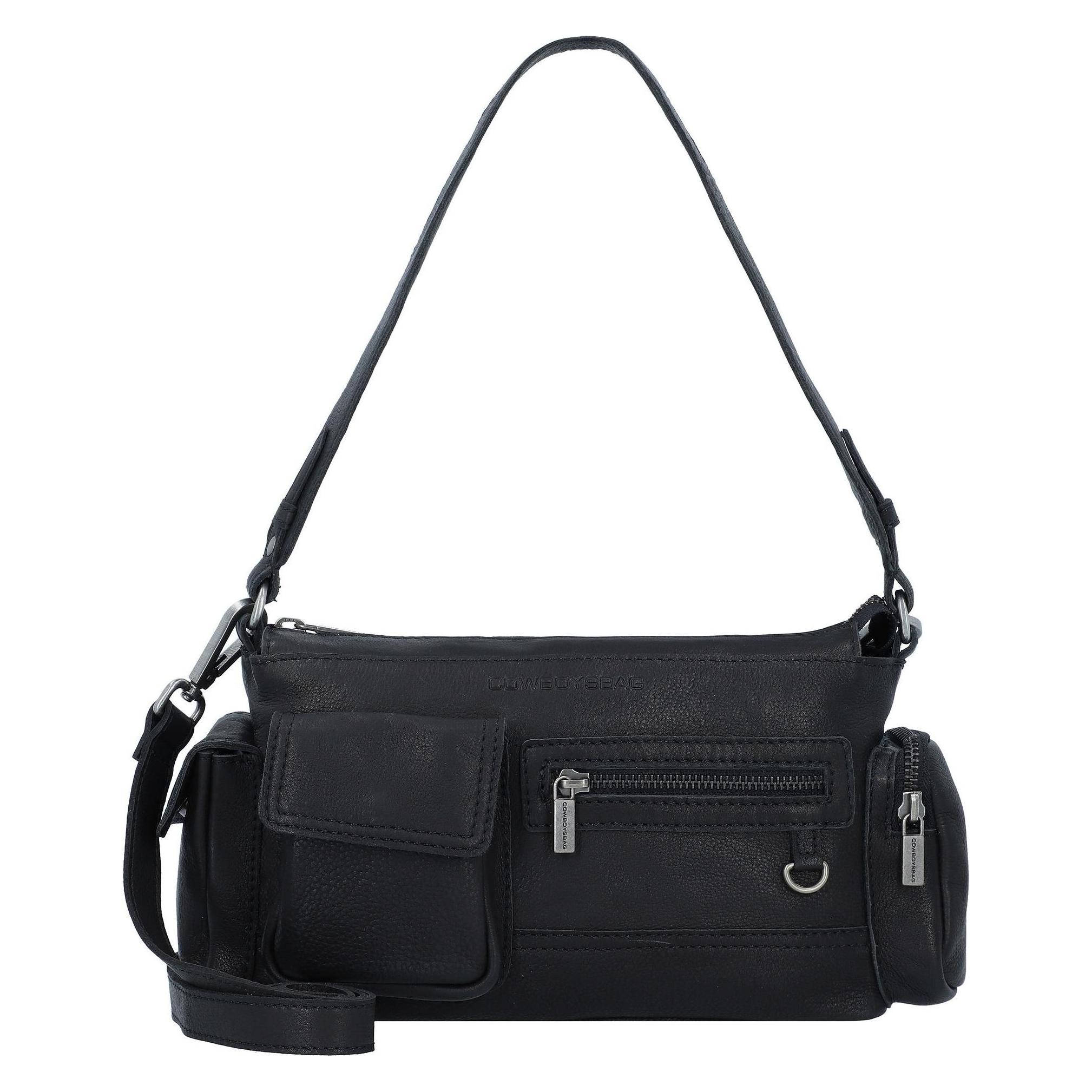 Cowboysbag, Vrouwen, Handtas, Susanville Schultertasche Leder 25 Cm, Zwart