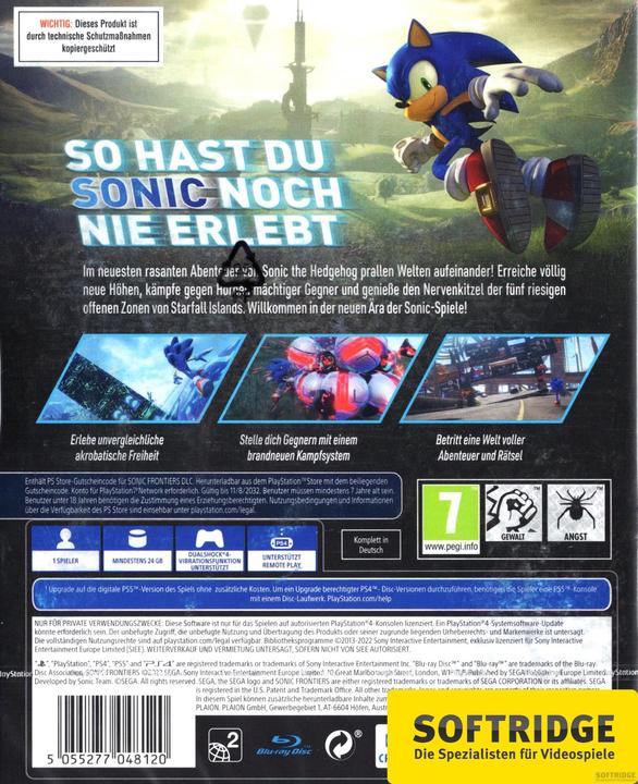Image du produit Sega Sonic Frontiers Day One Edition (PS4, DE)