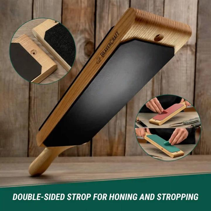 Actual product image Beaver Craft BeaverCraft Dual sided Leather Paddle w P01 (39 cm, 2-piece)