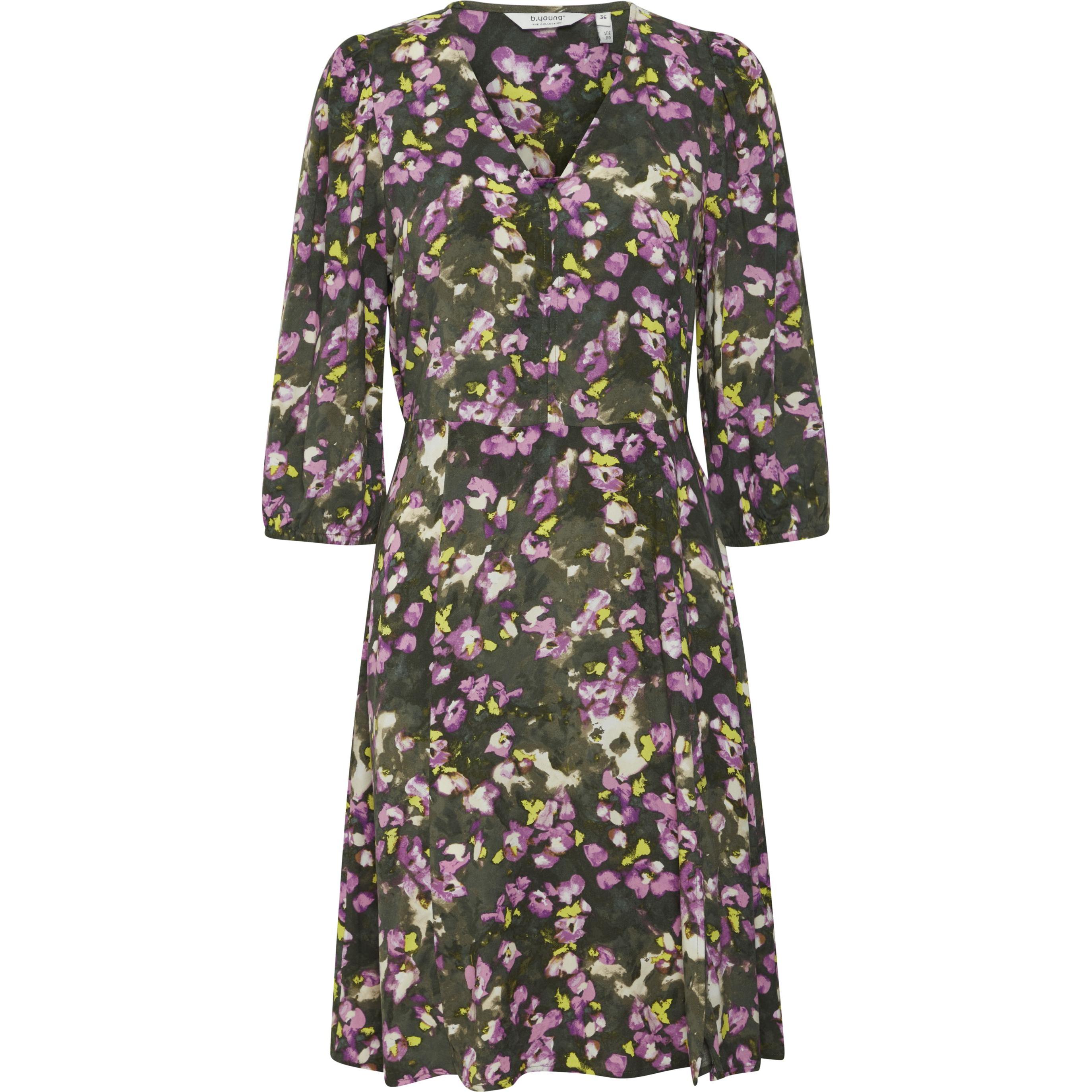B.young, Damen, Kleider, kurzes kleid mit rundhalsausschnitt josa, Mehrfarbig, (44)