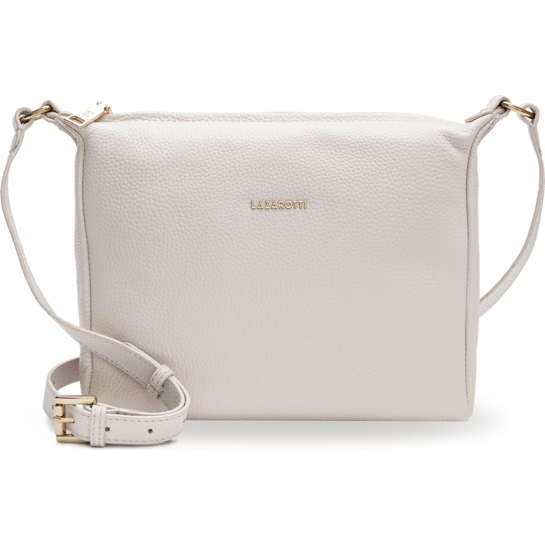 Lazarotti, Handtasche, Bologna Leather Umhängetasche Leder 25 cm, Beige