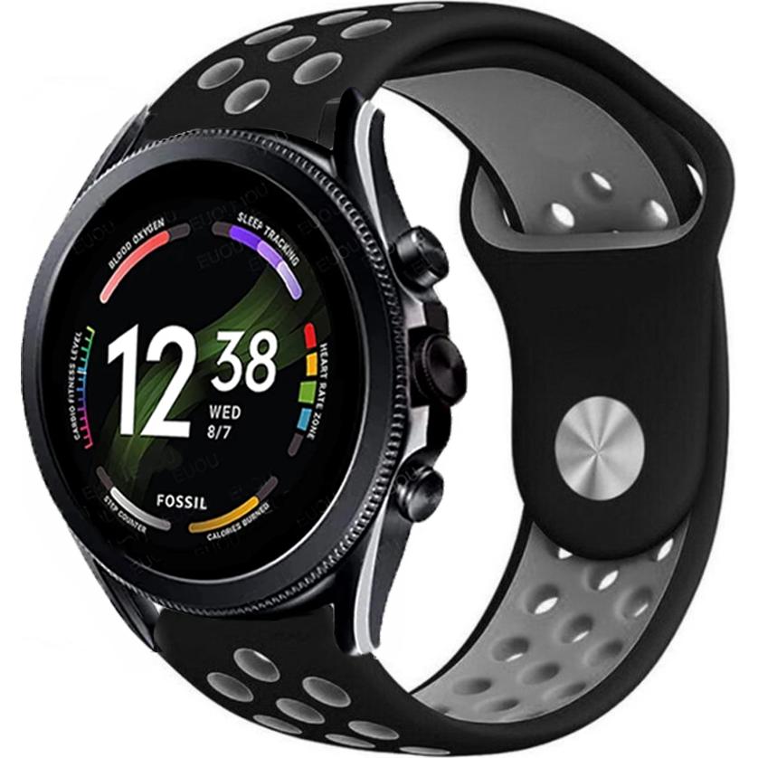 Strap-it Sportarmband (Silikon), Uhrenarmband, Mehrfarbig, Grau, Schwarz