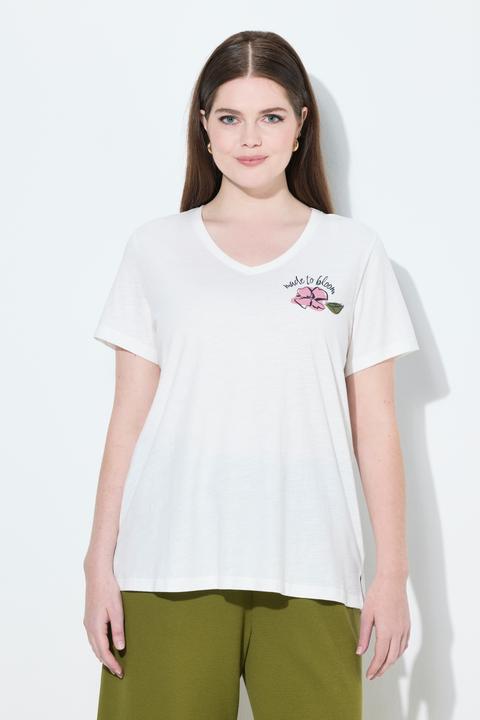 Produktbild Ulla Popken T-Shirt, Blüte, V.-Ausschnitt, Halbarm (56)