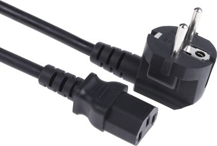 Actual product image Rs Pro CEE7/7 IEC C13 H05Z1Z1-F 1.0mm2 Black 2m (2 m)