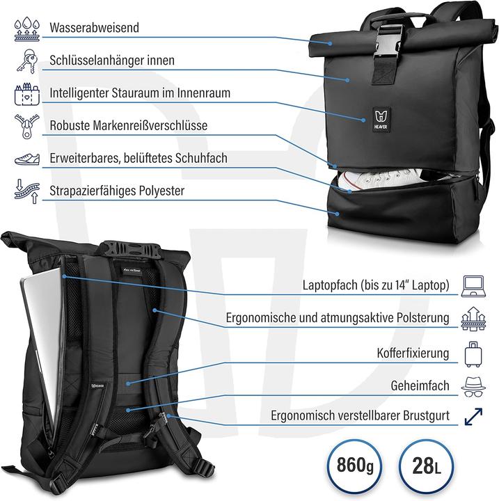 Actual product image Heaver Backpack Rolltop (28L)