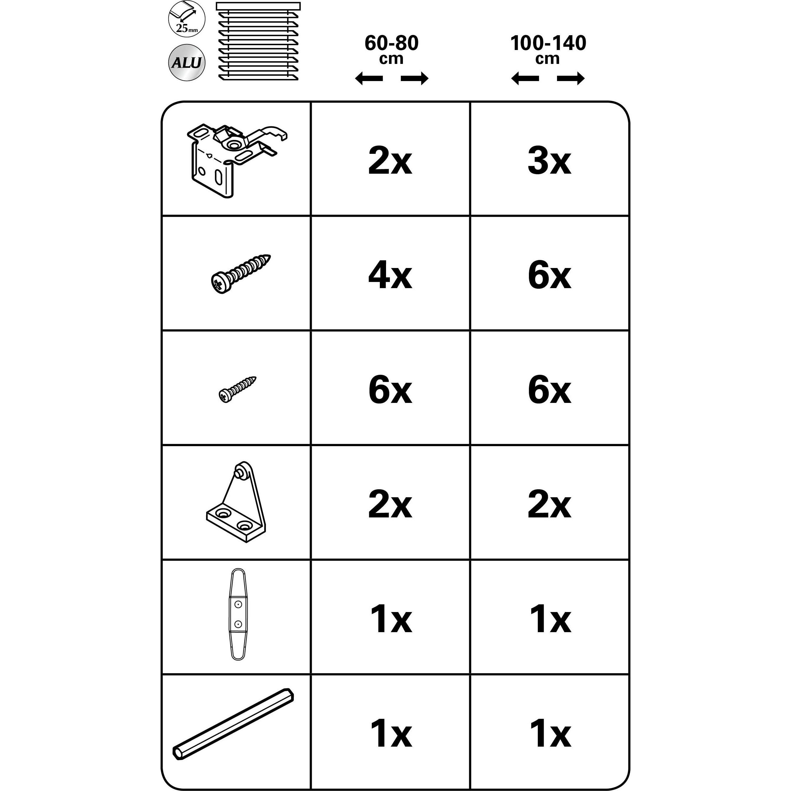 Thumbnail - Gardinia, Rollo, Aluminium Jalousie 25 mm (80 x 140 cm)