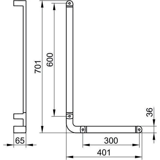 Thumbnail - Keuco, Möbelgriff, Winkelgriff ELEGANCE 90° re Ausf 401/701mm vc