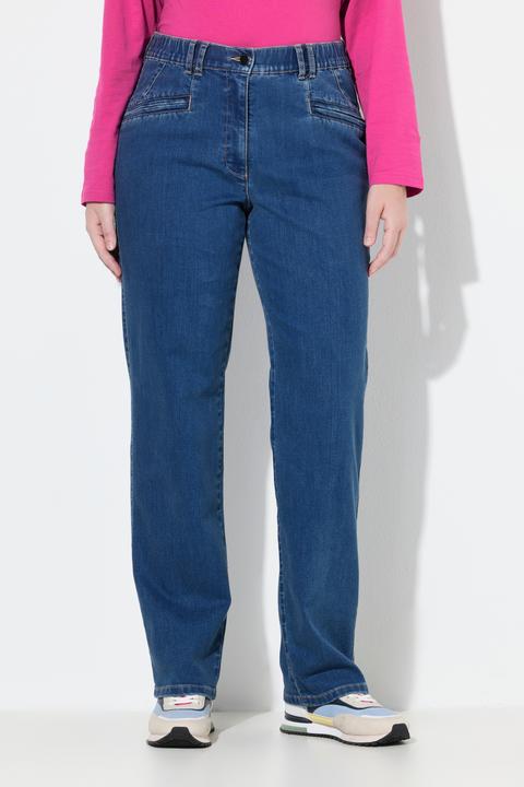 Immagine prodotto Ulla Popken Jeans modello Mony con taglio della gamba conico e tasche con zip (60)
