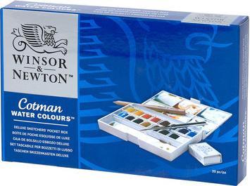 Actual product image Winsor & Newton Cotman watercolour deluxe pocketbox 19pcs