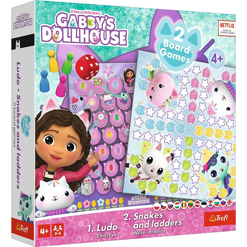 Trefl GABBY'S DOLLHOUSE Gioco da tavolo 2 in 1 (Tedesco)