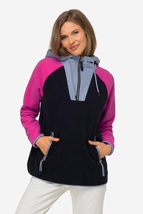 Produktbild Laurasøn Hoodie, Materialmix mit Fleece, Colorblocking, Kapuze, Langarm, OEKO-TEX (L)