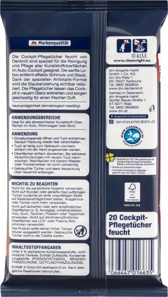 Produktbild dm Denkmit Feuchttücher Autopflege
