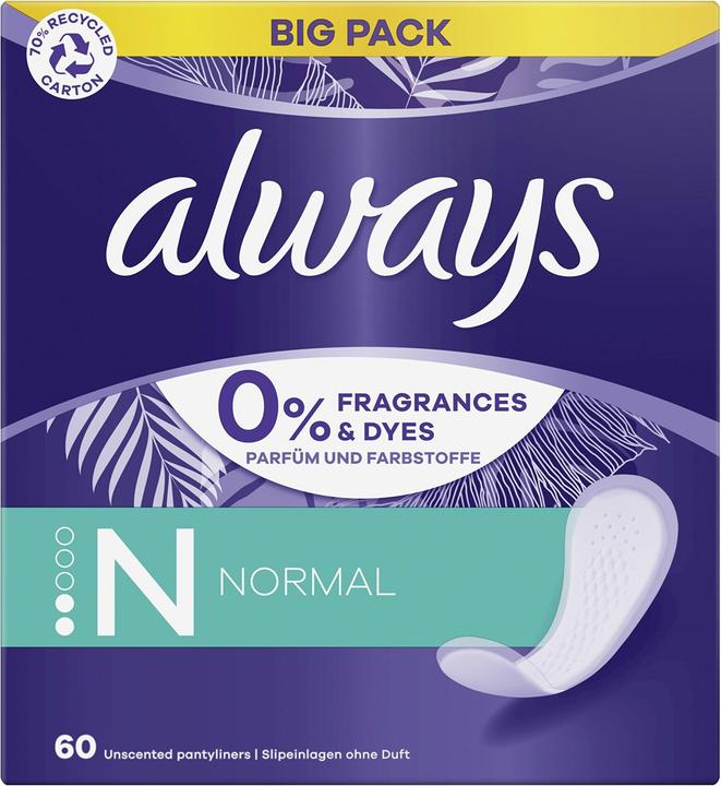 Actual product image Always Dailies Normal Fresh & Protect Breathable Panty Pads with Absorbent Core 60 pcs (60 x)