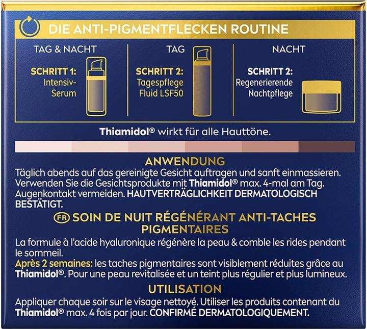 Valeurs nutritives et ingrédients NIVEA Crème de nuit Cellulaire Luminous630 anti-taches de pigmentation (50 ml, Crème 24h)