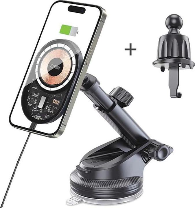 Image du produit Tech-Protect MM15W-V6 Porte-charge voiture 15W avec MagSafe pour interface entreprise et évent - Noir