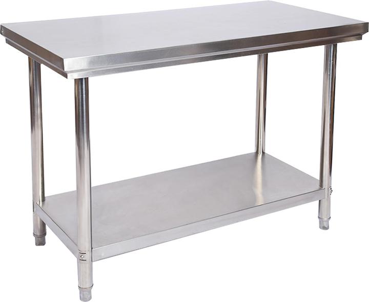 Wiltec Tavolo da lavoro in acciaio inox Tavolo in acciaio inox con ripiano per catering 120x60x85cm