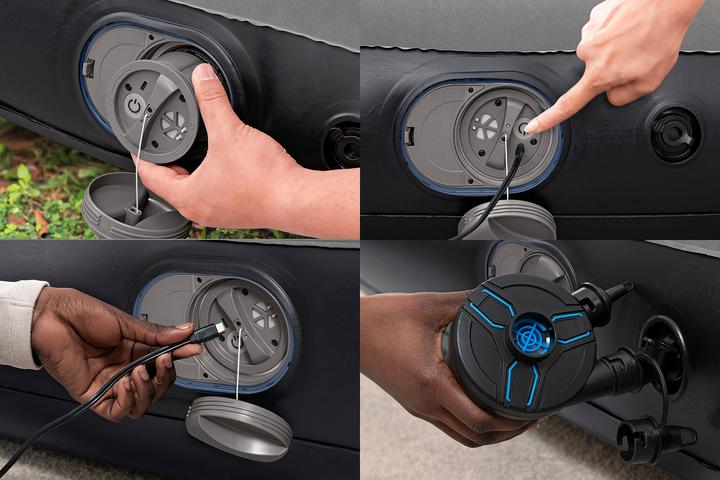 Actual product image Bestway Tritech Queen Air Mattress with Built-in USB Pump 2.03 m x 1.52 m x 30 cm (152 x 203 cm)