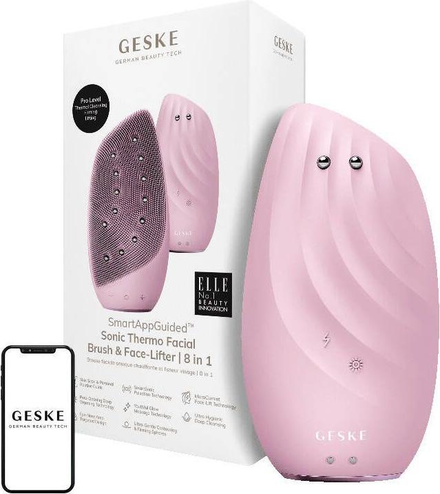 Productafbeelding Konjac Sponge Soniczna szczoteczka termiczna & lifting do twarzy 8w1 Geske z Aplikacją (różowy)