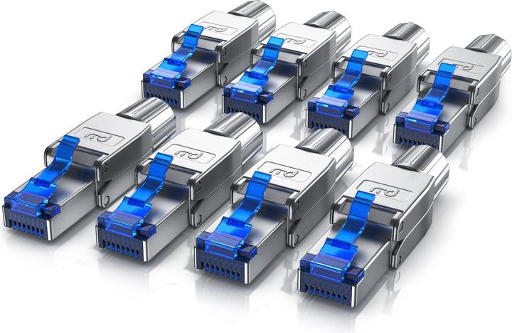Produktbild Primewire 8x Netzwerkstecker feldkonfektionierbar RJ45 CAT 8, Steckverbinder CAT8 für LAN Kabel Netzwerkkabel