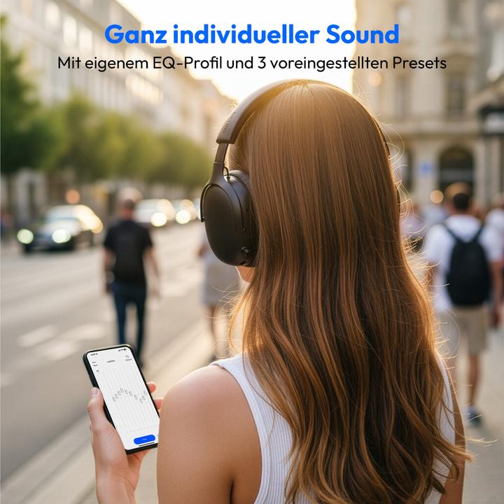 Actual product image Medion LIFE HX1-Pure Over Ear-Kopfhörer schwarz (100 h, Cable, Wireless)