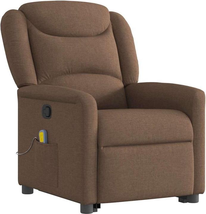 Immagine prodotto VidaXL Poltrona massaggiante con ausilio stand-up in tessuto marrone